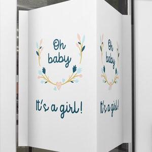 Geboortebord - Oh baby, it's a girl