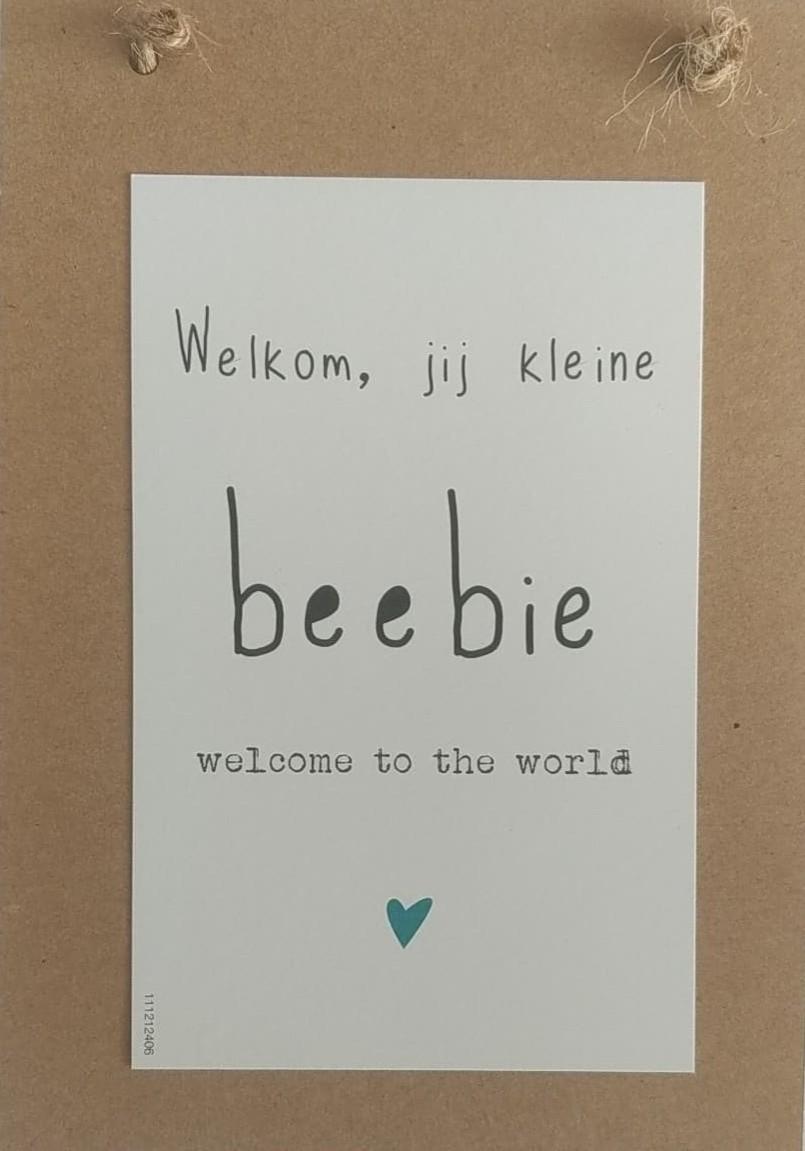 Wenskaart Welkom, jij kleine beebie welcome to the world