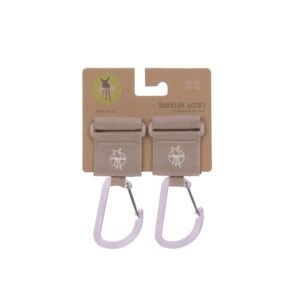 Casual Stroller Hooks with Carabiner 2 pack beige/lilac