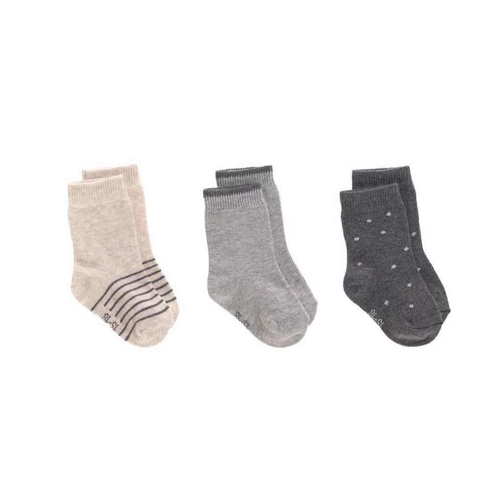 Socks GOTS 3 pcs. assorted grey Size: 12-14