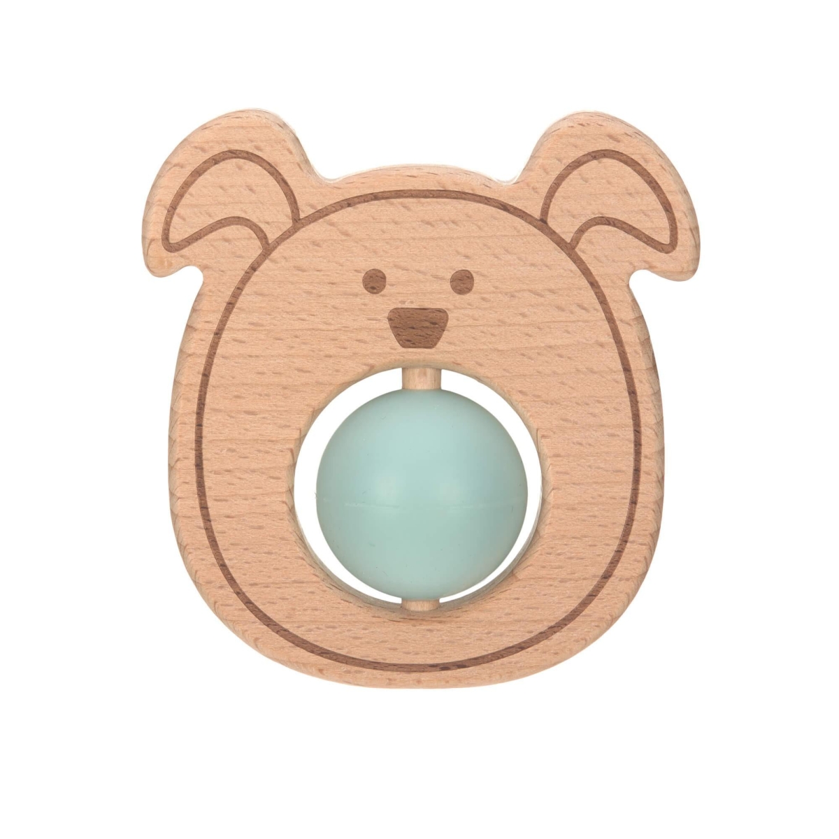 Teether "Ball" Wood/Silicone Little Chums Dog