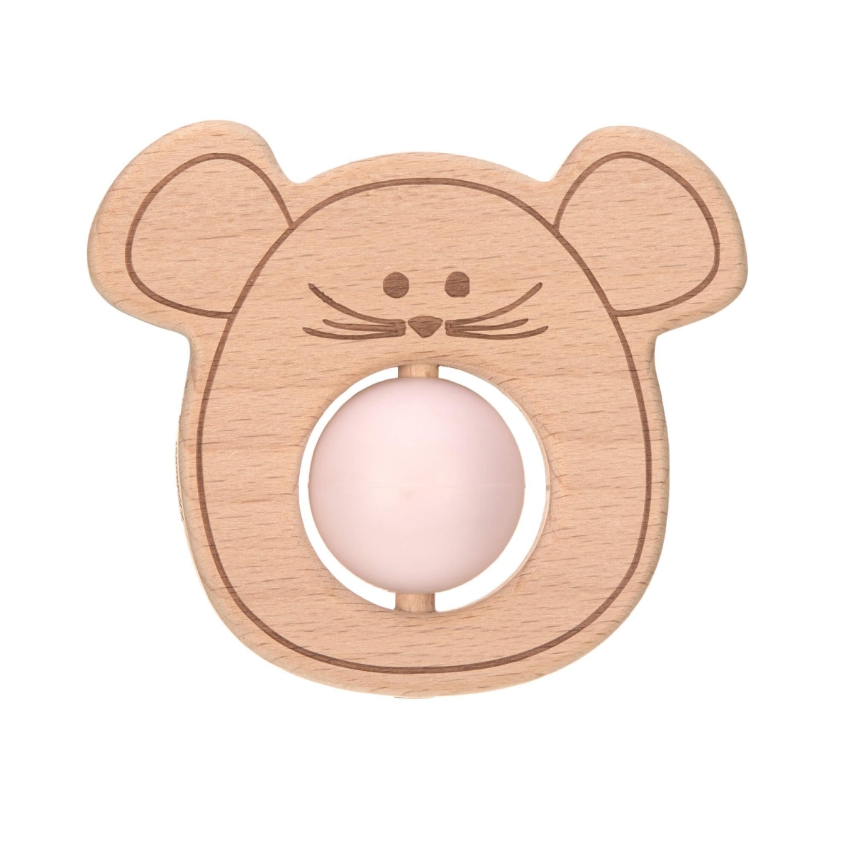 Teether "Ball" Wood/Silicone Little Chums Mouse