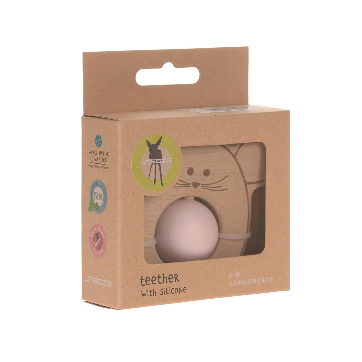 Teether "Ball" Wood/Silicone Little Chums Mouse