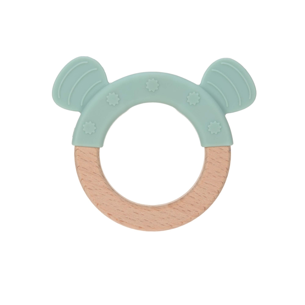 Teether "Ring" Wood/Silicone Little Chums Dog