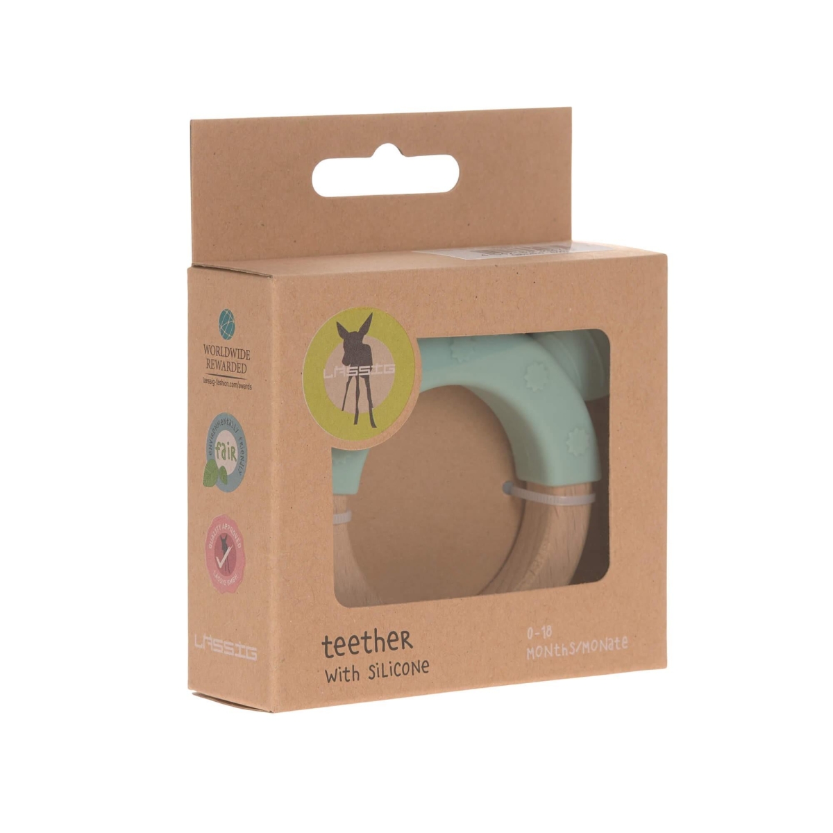 Teether "Ring" Wood/Silicone Little Chums Dog
