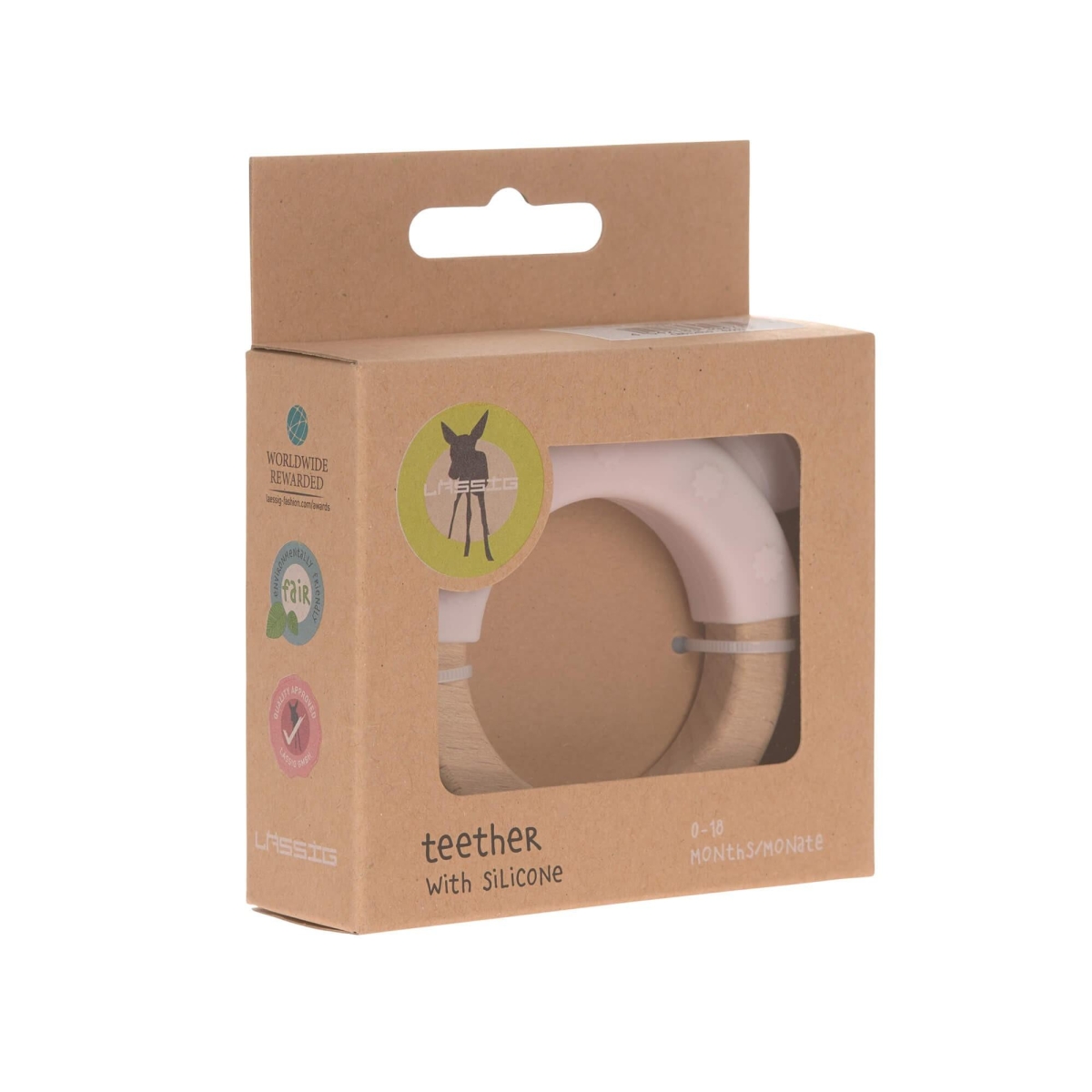 Teether "Ring" Wood/Silicone Little Chums Mouse