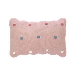 Knitted Pillow "Dots" dusky pink 35 x 22 cm