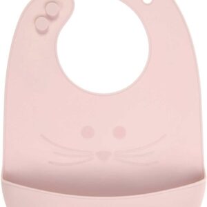 Silicone Bib Little Chums Mouse rose